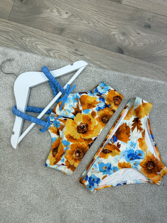 Kids Zimmermann Blue Yellow Flower Bikini -Age 8