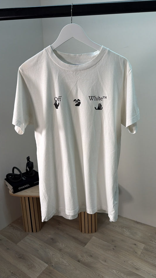 Off-White White Hands Marker Small Logo T-Shirt – Medium