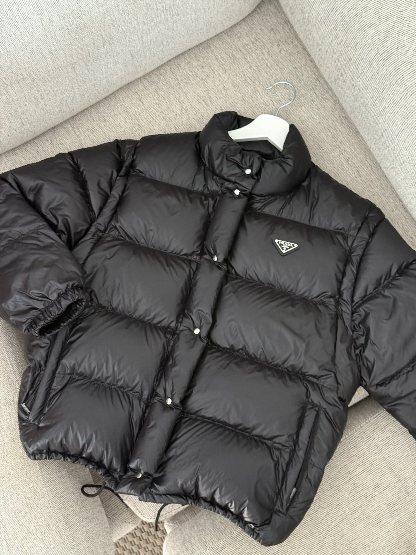 Prada Black Nylon Puffer Jacket-Small , Label 38