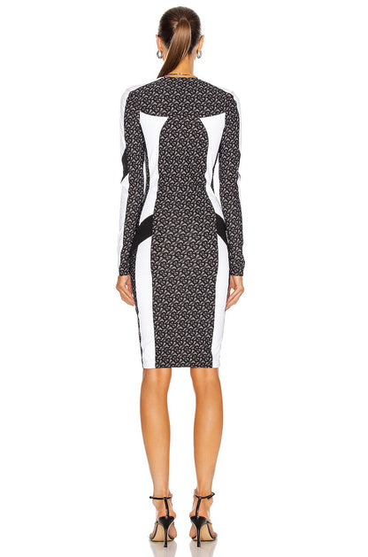 Burberry Burberry Zip Adaline Monogram Logo Dress- XS