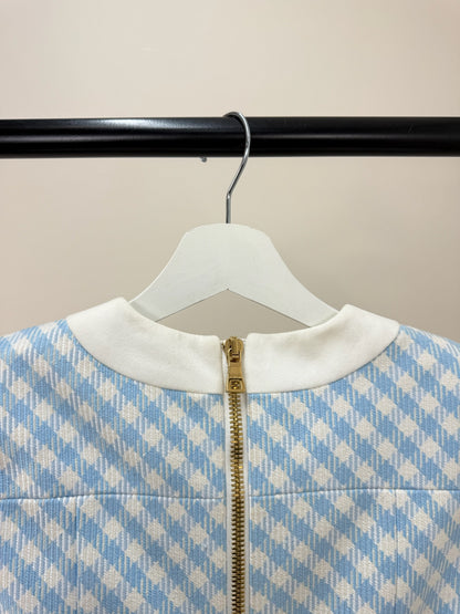 Balmain Blue White Checked Dress -UK 6/34