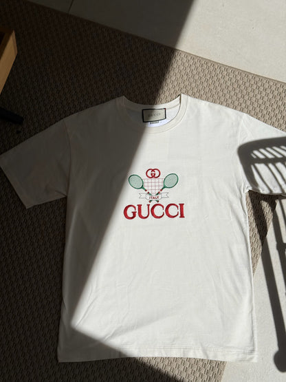 Gucci Cream Tennis T-Shirt-Large