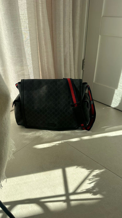Gucci Navy Red GG Supreme Baby Changing Bag