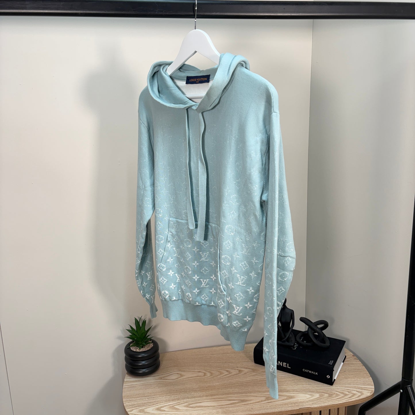 Louis Vuitton Pale Blue Monogram Hoody – XS