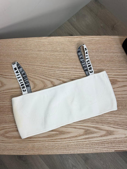 Dior Black And White Bralette High-Waisted Shorts Set - Large Top / Medium Pants