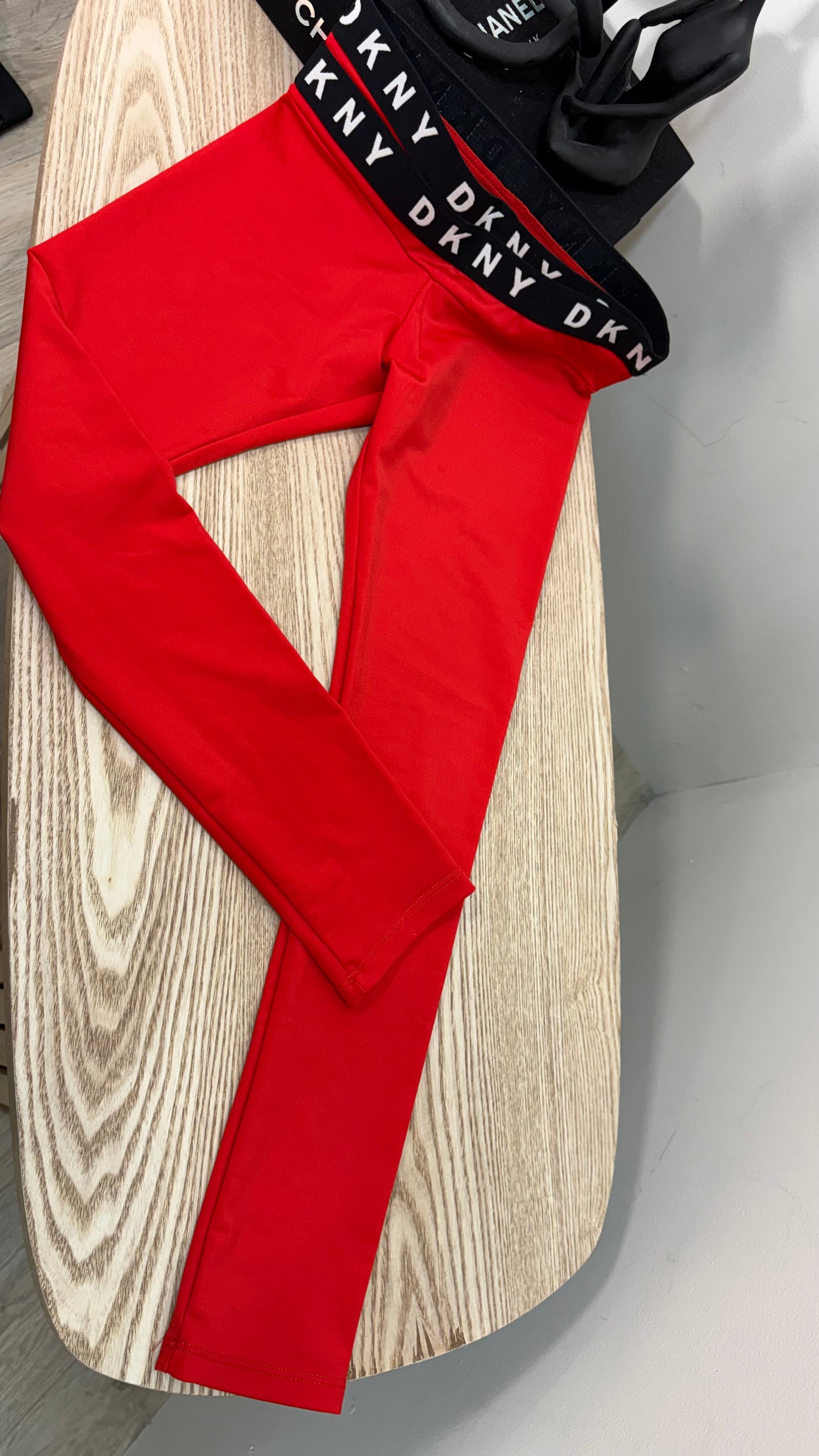 Kids DKNY Red Black Logo Leggings – Age 10