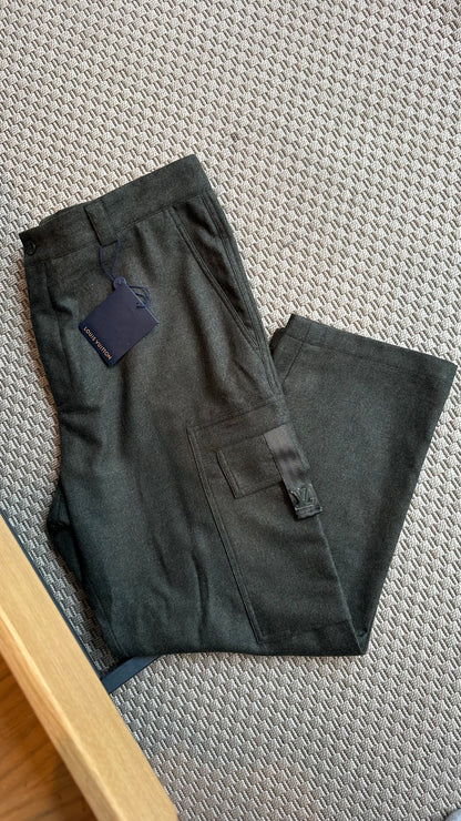 Louis Vuitton Grey Tailored Wool Cargo Trousers , brand new – IT 56