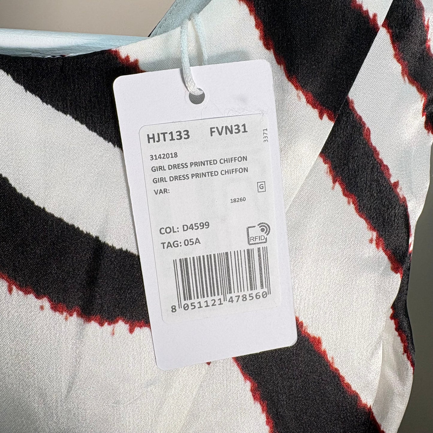 Kids Roberto Cavalli Black & White Silk Stripe Zebra Dress – New In Tags Age 5