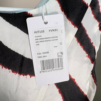 Kids Roberto Cavalli Black & White Silk Stripe Zebra Dress – New In Tags Age 5