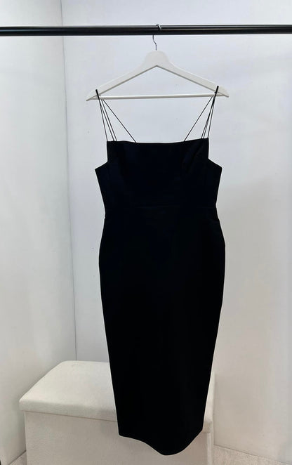 Alex Perry Black Strap Zip Up Dress , Brand New - UK 12