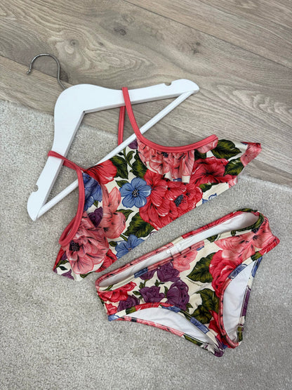 Kids Zimmermann Red Blue Floral Bikini Age 8