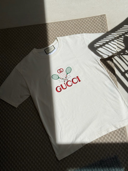 Gucci Cream Tennis T-Shirt-Large