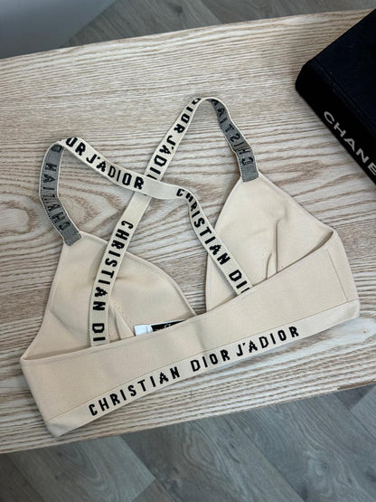 Dior Nude And Black Bralette High-Waisted Shorts Set - Large Top / Medium Pants