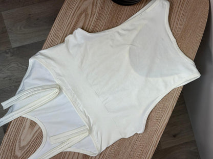 Helmut Lang White Tie Top - M/L