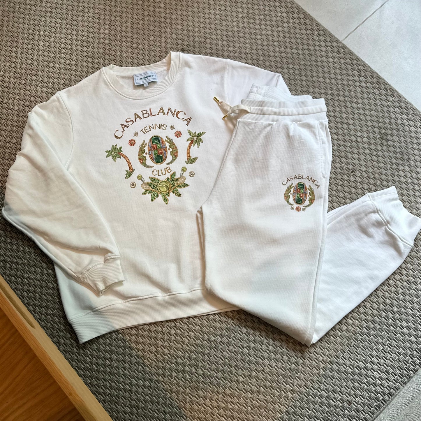 Casa Blanca Tennis Club WhiteJoyaux D'Afrique Embellished Tracksuit Set - L/XL