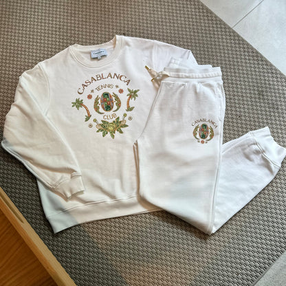 Casa Blanca Tennis Club WhiteJoyaux D'Afrique Embellished Tracksuit Set - L/XL