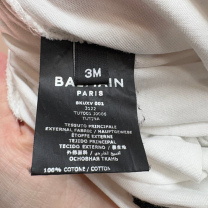 Kids Balmain Black & White Baby Grow – Age 3 Months