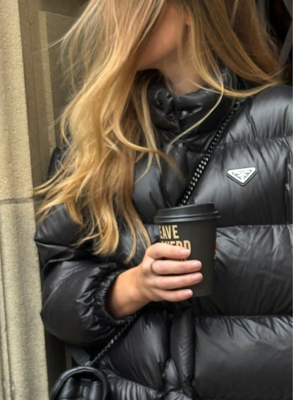 Prada  black re-nylon puffa coat - Small
