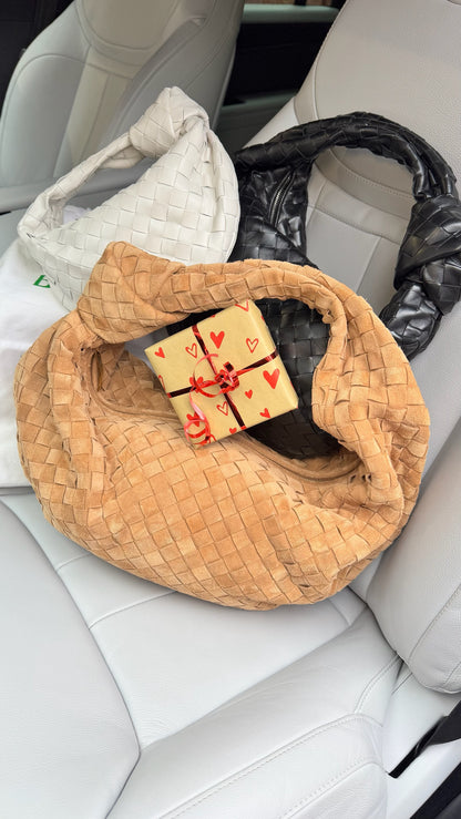 Bottega Veneta Brown Amber Gold Large Jodie Suede Hobo Bag - New No Tags