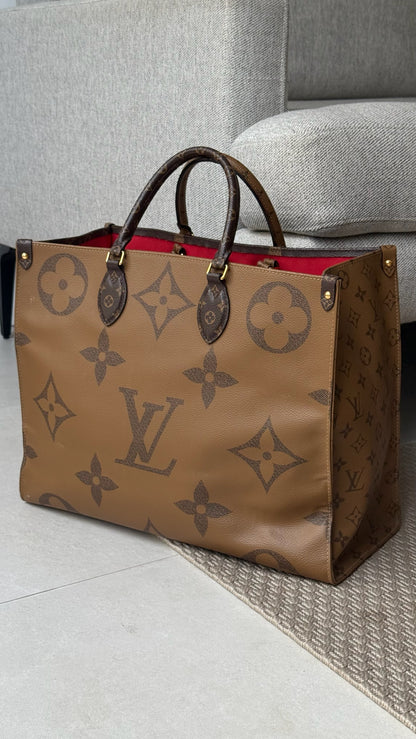 Louis Vuitton OnTheGo GM Tote Bag Monogram Brown Leather Bag