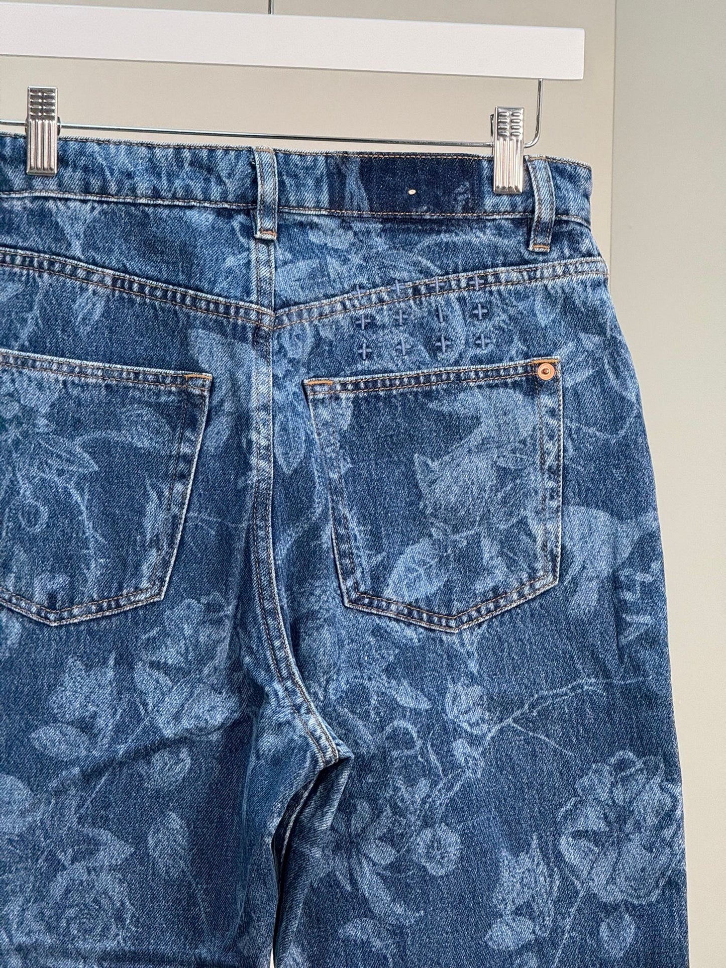 Ksubi Blue Denim Florall Jeans - 28"