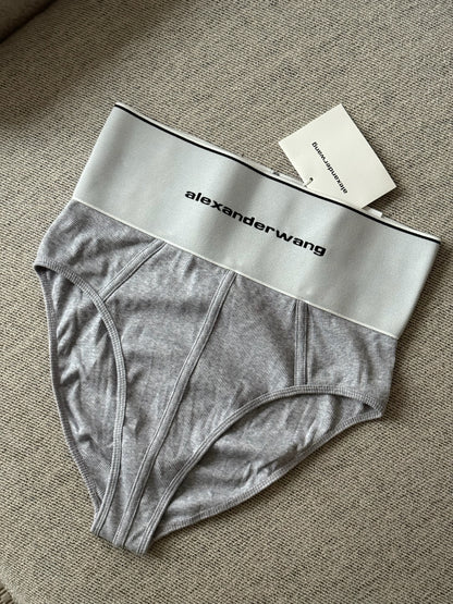 Alexander Wang Grey White Logo High-Waisted Underpants - New In Tags Medium