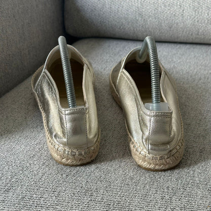 YSL Gold Metallic Espadrille Pumps – UK 6