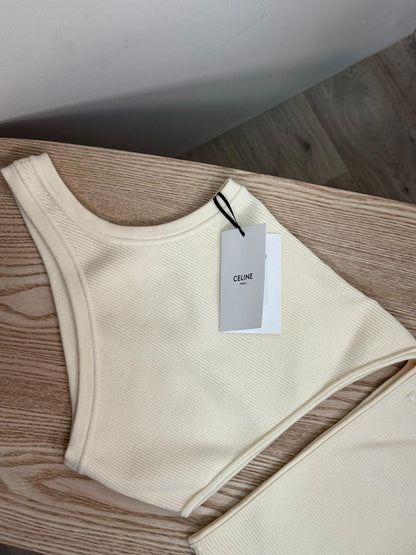 Celine Ribbed One-Shoulder Cut-Out Bodysuit - New In Tags Medium