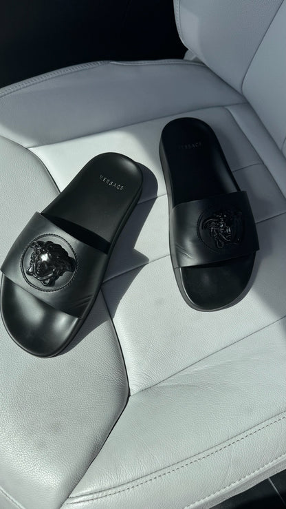 Versace Black Medusa Pool Slides - UK 6