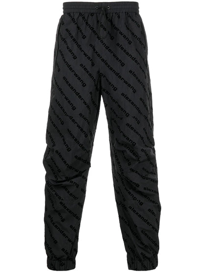 Alexander Wang Blue Logo Multi Logo Nylon Trousers – Medium