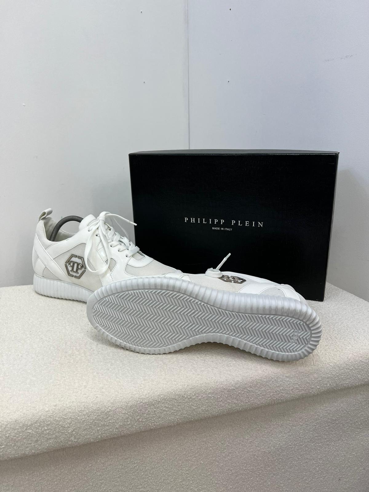 PHILLIP PLEIN White PP Predator Chunky Trainer - UK 8