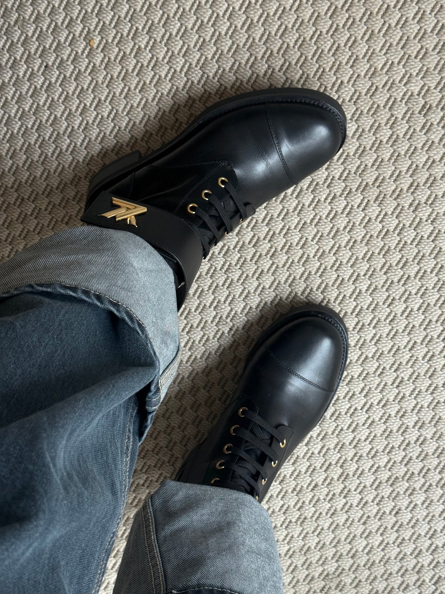 Louis Vuitton Black Wonderland Flat Ranger Boot-UK5