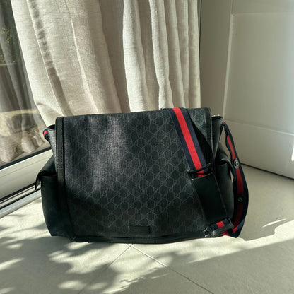 Gucci Navy Red GG Supreme Baby Changing Bag