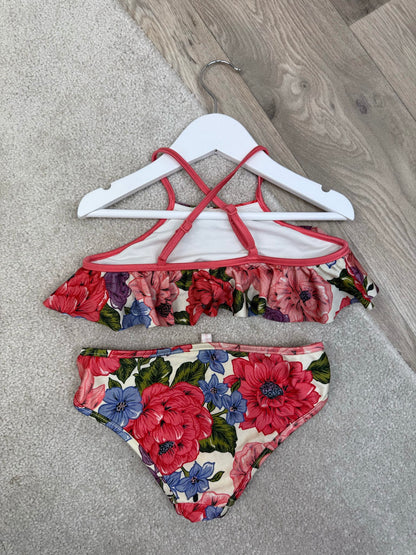 Kids Zimmermann Red Blue Floral Bikini Age 8