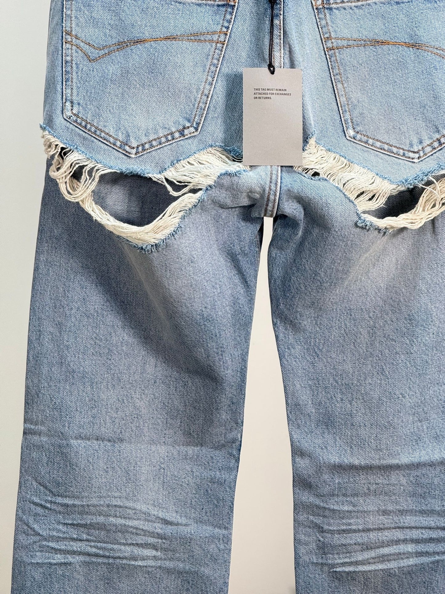 Balenciaga Unisex Blue Distressed Jeans - Brand New In Tags 27