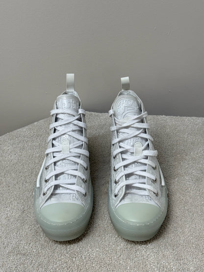 Dior White B23 Hightop Trainers- Mens - UK 6