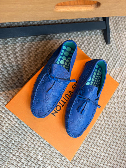Louis Vuitton Blue Monogram Loafer Shoes – UK 7.5