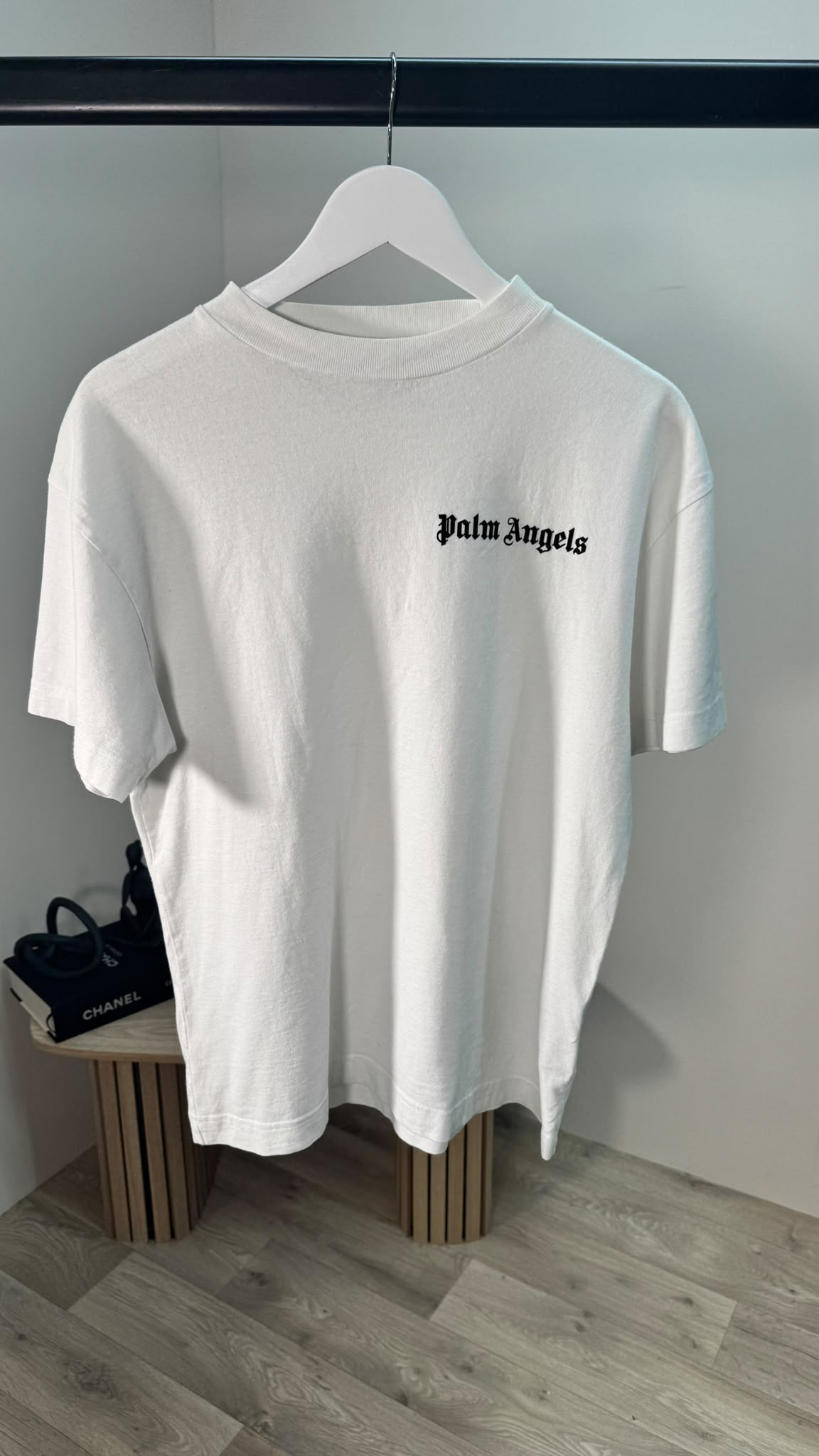 Palm Angels White Classic Logo T-Shirt – XS