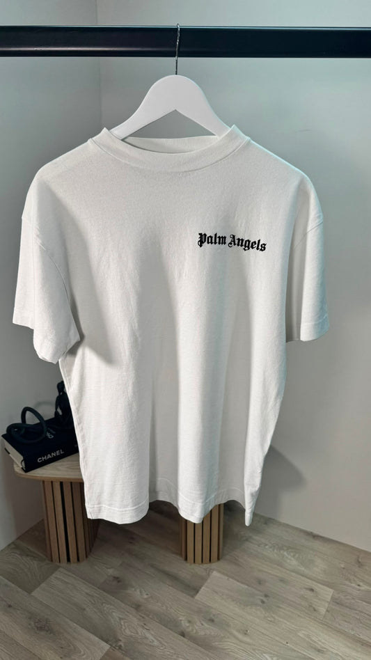Palm Angels White Classic Logo T-Shirt – XS