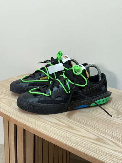 Nike X Off-White Nike Blazer Low Off-white Black Electro Green - Uk 8