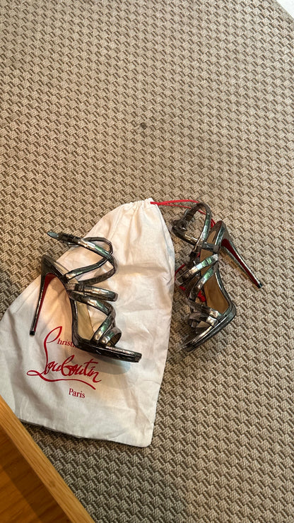 Christian Louboutin Silver Clessimo Alta 120 Heel - UK 5