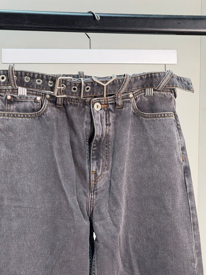 Y/Project Black Denim Buckle Straight Leg Jeans - Unisex denim 27