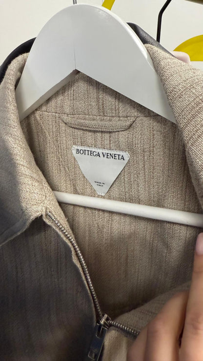 Bottega Veneta Mens Woven Kimono Blouson Natural Jacket - Size 46/Small