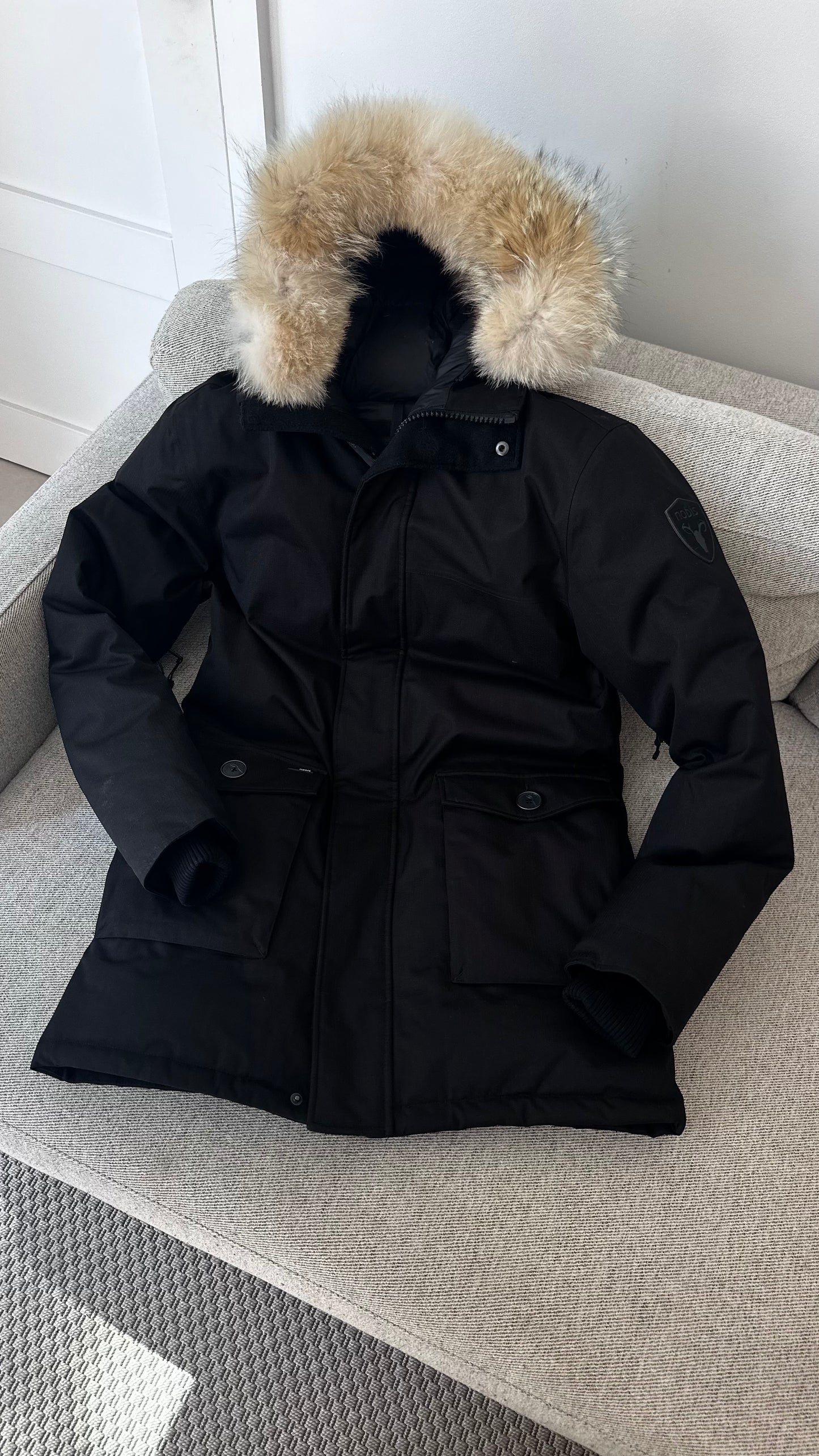 Nobis Yves Black Removable Fur Hood Parka Coat – Medium