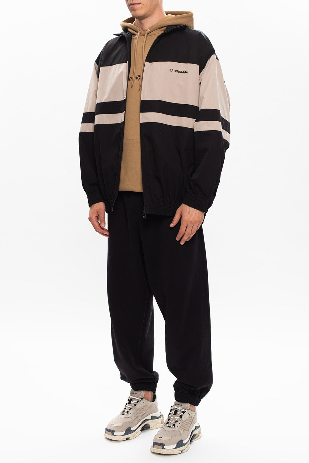 Balenciaga Black Nude Bomber Track Windbreaker Jacket - size 44-L