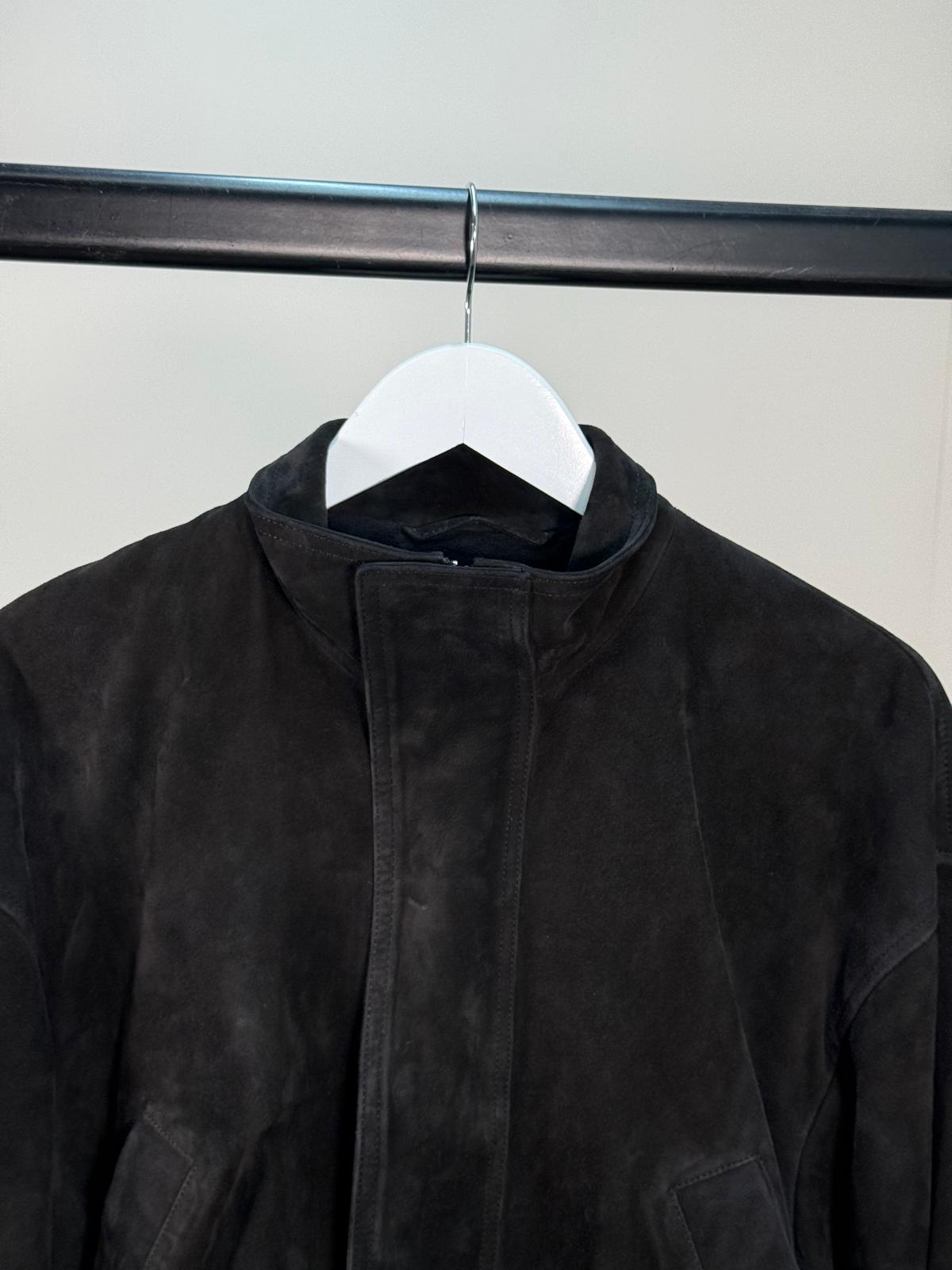 Balenciaga Black Suede Bomber Jacket - Small