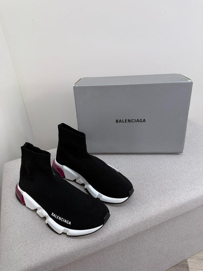 Balenciaga Black White Pink Speed Trainers- UK 5