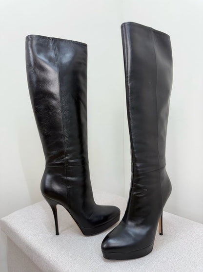 Gucci Black Leather Knee High Boot's - UK 4.5
