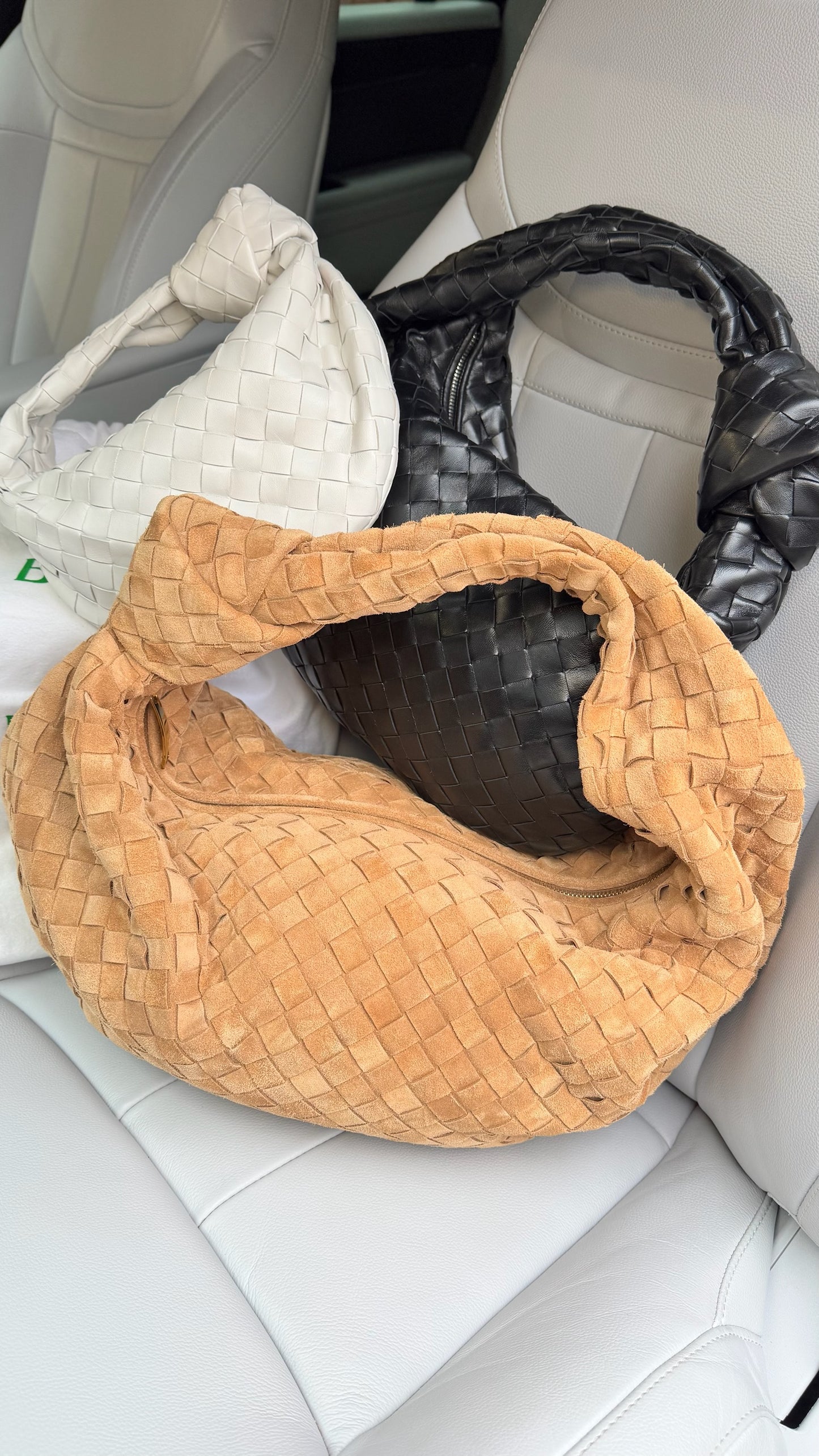 Bottega Veneta Brown Amber Gold Large Jodie Suede Hobo Bag - New No Tags