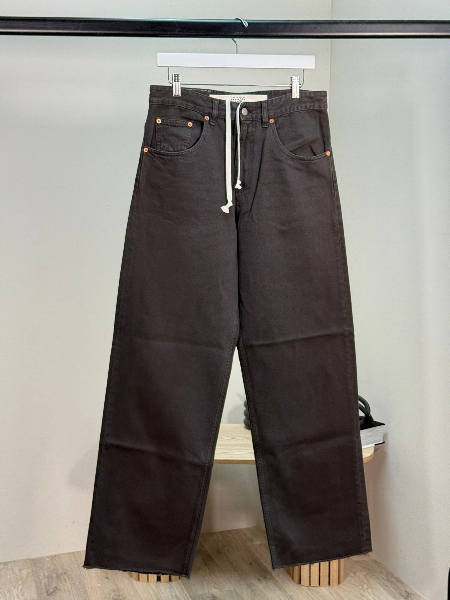 Maison Margiela Black Denim Wide Leg Jeans - 26